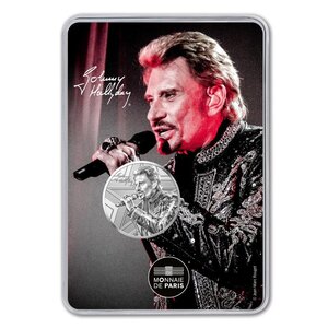 Mini médaille Monnaie de Paris 2019 - Johnny Hallyday au micro