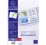 Sachet De 10 Étuis De Protection Doubles Polypropylène 12/100e - A4 - Cristal - X 5 - Exacompta