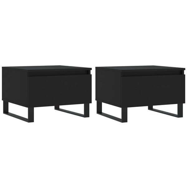 vidaXL Tables basses 2 Pièces noir 50x46x35 cm bois d'ingénierie