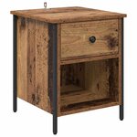 vidaXL Cabinet de chevet avec tiroir 2 Pièces Bois ancien 40 x 42 x 50 cm