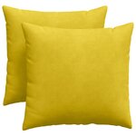 vidaXL Coussins de canapé 2 Pièces Jaune 45 x 45 cm