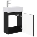 vidaXL Meuble de salle de bain avec robinet Noir 45 5 x 25 5 x 84 cm