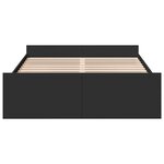vidaXL Cadre de lit avec tiroirs noir 135x190 cm bois d'ingénierie