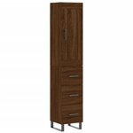 vidaXL Buffet haut Chêne marron 34 5x34x180 cm Bois d'ingénierie