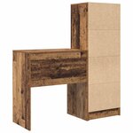 vidaXL Bureau avec tiroir avec étagère avec stockage 2 Pièces Bois ancien