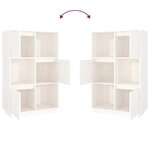 vidaXL Buffet haut Blanc 74x35x117 cm Bois massif de pin