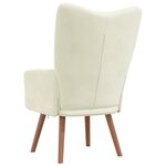vidaXL Chaise de relaxation Blanc crème Velours