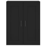 vidaXL Buffet haut Noir 69 5x34x180 cm Bois d'ingénierie