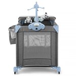Kinderkraft Lit d'enfant de voyage JOY avec accessoires Bleu et gris