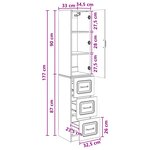 vidaXL Ensemble de Meubles 2 Pièces Chêne fumé 33 x 34 5 x 87 cm
