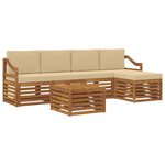 vidaXL Ensemble de canapés d'extérieur 6 Pièces Naturel et Beige
