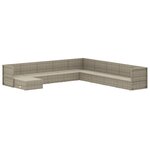 vidaXL Salon de jardin 10 Pièces avec coussins Gris Résine tressée