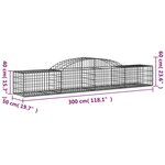 vidaXL Paniers à gabions arqués 9 Pièces 300x50x40/60 cm fer galvanisé