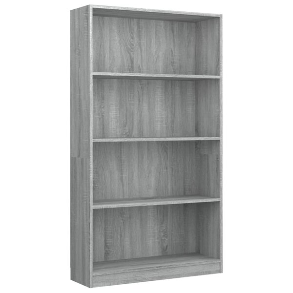 vidaXL Bibliothèque 4 niveaux Sonoma gris 80x24x142 cm