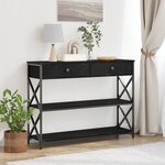 Table Console vidaXL Noir Chêne 100x28x75 cm Bois d'ingénierie et Acier
