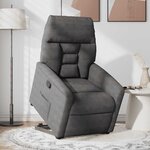vidaXL Fauteuil inclinable gris foncé tissu microfibre
