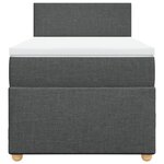vidaXL Sommier à lattes de lit avec matelas gris foncé simple tissu