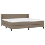vidaXL Sommier à lattes de lit avec matelas Taupe 200x200 cm Tissu