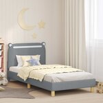 vidaXL Cadre de lit pour enfants avec tête de lit Gris clair tissu