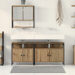 vidaXL Ensemble de meubles de salle de bain 3 pièces Chêne artisanal Bois d'ingénierie