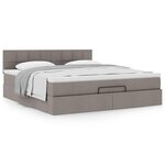 VidaXL Cadre de lit ottoman avec matelas taupe 180x200 cm tissu