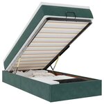 vidaXL Cadre de lit ottoman avec matelas vert foncé 90x200 cm velours
