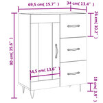 vidaXL Buffet Blanc brillant 69 5x34x90 cm Bois d'ingénierie