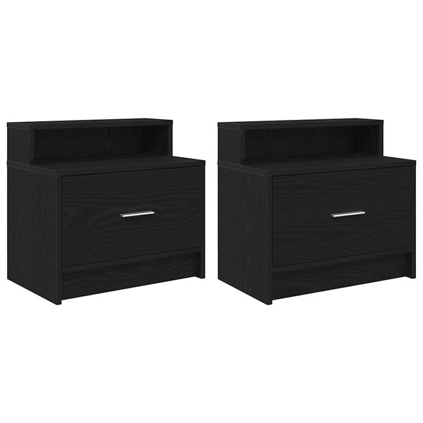 vidaXL Tables de chevet avec tiroir 2 Pièces chêne noir 51x31x47 cm