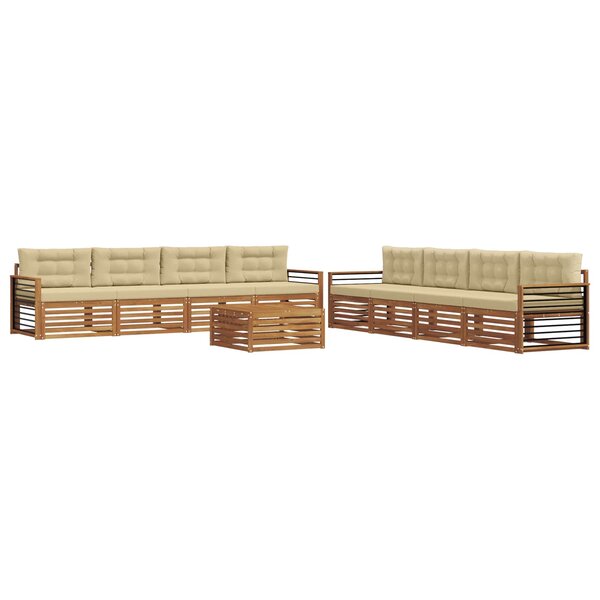 vidaXL Ensemble de canapés d'extérieur 9 Pièces Naturel et Beige