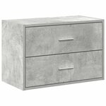 vidaXL Armoire avec 2 tiroirs gris béton 60x31x40 cm bois d'ingénierie