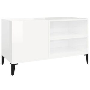 vidaXL Armoire à disques blanc brillant 84 5x38x48cm bois d'ingénierie