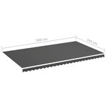 vidaXL Tissu de remplacement pour auvent Anthracite 6x3 5 m