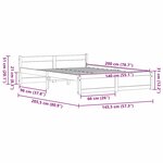 vidaXL Cadre de lit Marron cire 140 x 200 cm Bois massif en pin