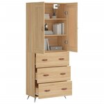 vidaXL Buffet haut Chêne sonoma 69 5x34x180 cm Bois d'ingénierie