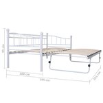 vidaXL Cadre de lit blanc acier 180x200/90x200 cm