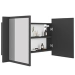 vidaXL Armoire de salle de bain à miroir LED Gris 80x12x45 Acrylique