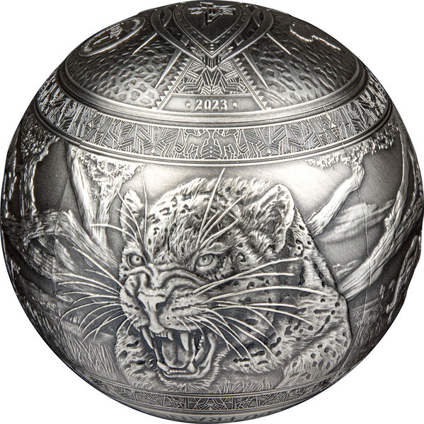 Monnaie en argent 1000 francs g 1000 (1 kg) millésime 2023 big five spherical big five leopards