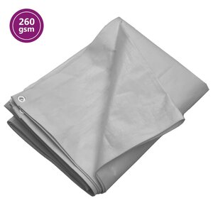 vidaXL Bâche 260 g/m² 4x6 m Gris PEHD