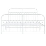 vidaXL Cadre de lit métal sans matelas et pied de lit blanc 150x200 cm