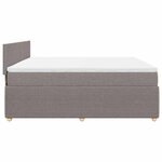 vidaXL Sommier à lattes de lit avec matelas Taupe 200x200 cm Tissu