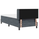 vidaXL Lit à ressorts avec matelas Gris foncé 200 x 90 cm Polyester