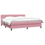 vidaXL Sommier à lattes de lit avec matelas rose 180x210 cm velours