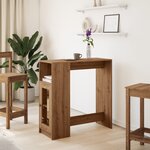 vidaXL Table de bar avec étagères chêne artisanal bois d'ingénierie