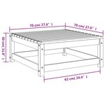 vidaXL Repose-pied de jardin 70x70x30 cm bois de pin massif