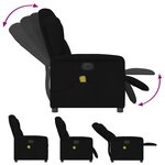 vidaXL Fauteuil de massage inclinable électrique Noir Tissu