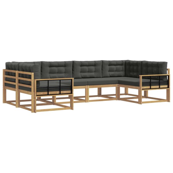 vidaXL Ensemble de canapés d'extérieur 6 pc Blanc et anthracite