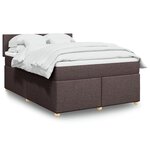 vidaXL Sommier à lattes de lit avec matelas Marron foncé 140x190 cm