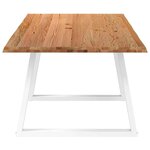 vidaXL Table à manger avec bord naturel 220x100x74cm bois massif chêne