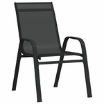 vidaXL Ensemble de salle à manger pour jardin 5 Pièces Noir