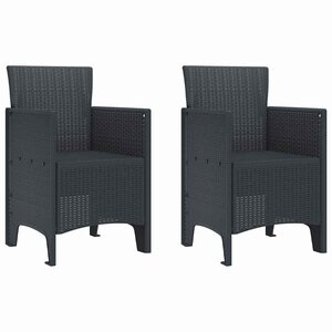 vidaXL Chaise de jardin 2 Pièces Anthracite 53 x 49 x 85 cm PP